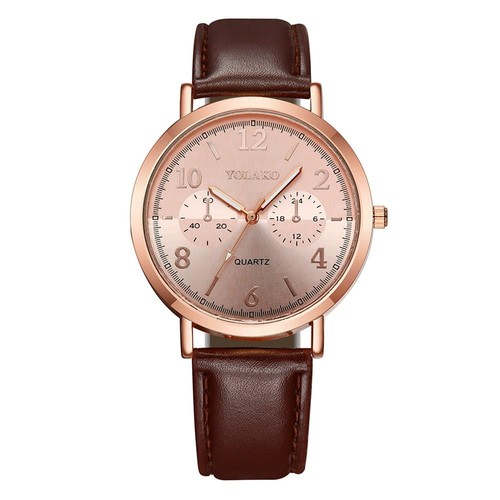 YOLAKO YK117 Casual Quartz Watch Rose Gold Coffee