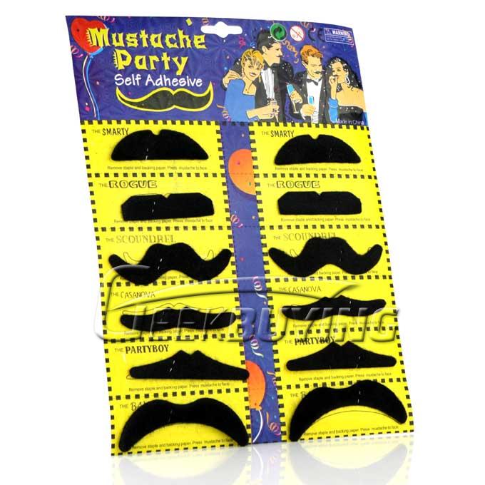 12pcs Stylish Assorted Mustache Moustache Handlebar For Party Cosplay