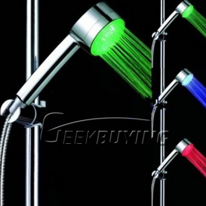 LED Shower Light Three Color Change LED Temperature Color Sensor Shower Head LED Spray