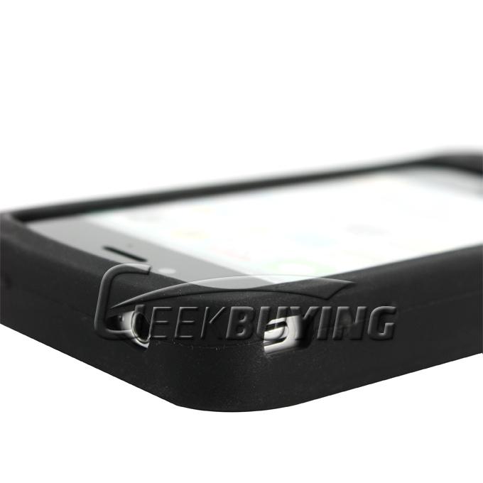 1200mAh USB/Solar Charger Powered Rechargeable External Battery with Silicone Case for iPhone 4S 4