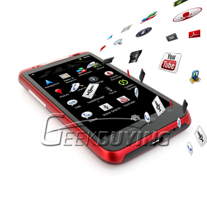 E50 MTK6573 4.3 inch Android 2.3.4 5.0MP camara GSM+WCDMA 3G Cellphone dual sim dual Camera red