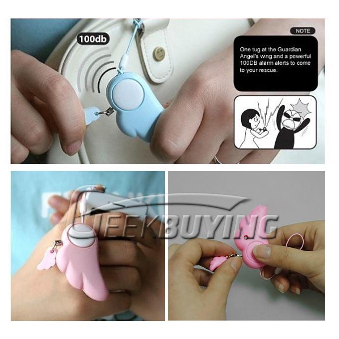 Guardian Angel Pink Wing Self-protection Security Alarm for Mobile Phone and Personal Belonging