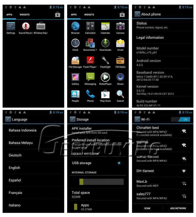 X26i MT6575 Dual Core 1 GHz 4inch Android 4.0 OS Smartphone GPS WIFI GSM + WCDMA 3G 512MB Unlocked cellphone - Black
