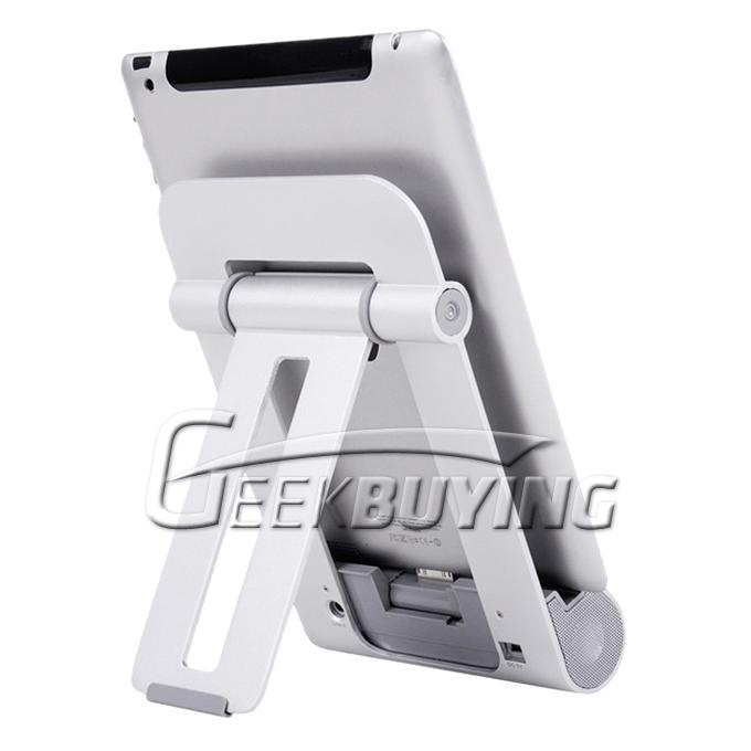 Bass Speaker Stand Audio Metal Foldable for The New iPad 1 2 3 iPhone 4 4S iPod