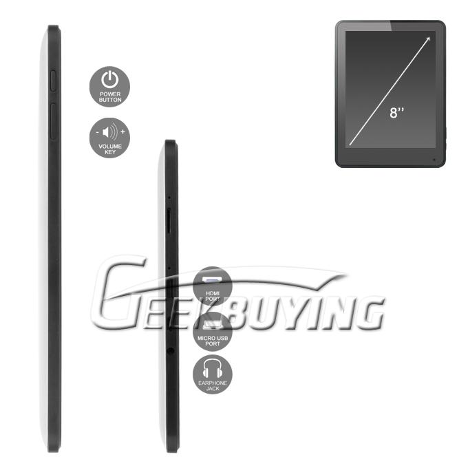 A11 Android 4.0 8 inch Tablet PC Allwinner A10 1.5GHz 8GB HDMI Metal Shell White