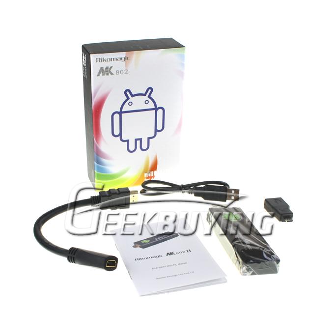 Rikomagic MK802 II Mini PC Android 4.0 Android TV Box A10 Cortex A8 1GB RAM 4G ROM HDMI TF Card---- Black