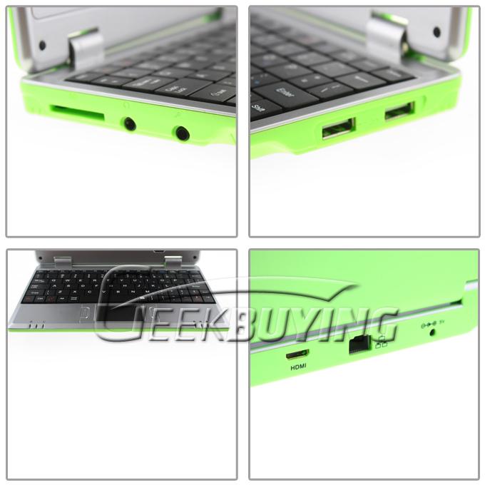 7 inch Q706 Android 4.1 Mini Notebook Laptop PC with Camera /WiFi/RJ45 Port (CPU VIA 8850 1.5GHZ DDR3 RAM 512MB HD 4GB)---Green