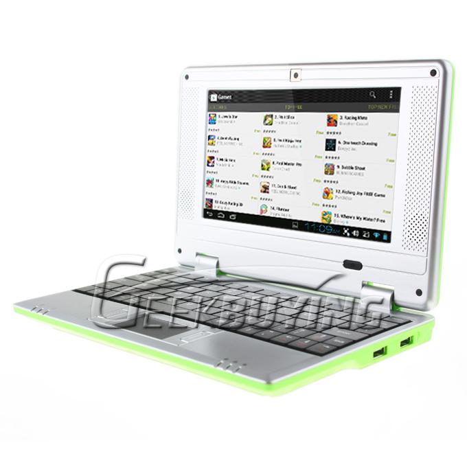 7 inch Q706 Android 4.1 Mini Notebook Laptop PC with Camera /WiFi/RJ45 Port (CPU VIA 8850 1.5GHZ DDR3 RAM 512MB HD 4GB)---Green