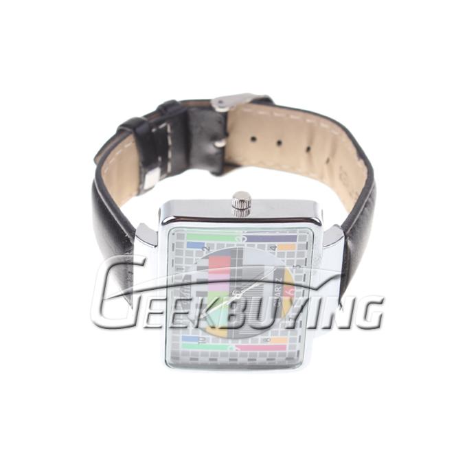 TV Logo Fashion Quartz Watch For Unisex Black