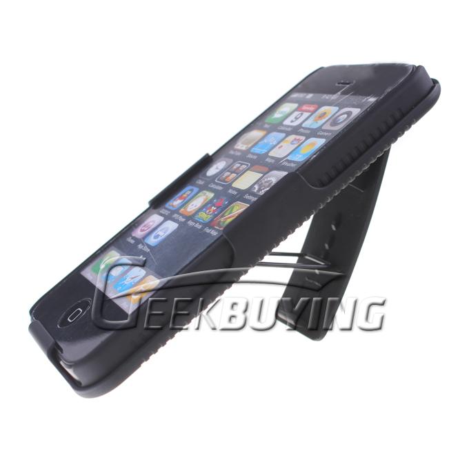 Belt Clip Holster Hard Case Cover+Slider With Kick Stand for iPhone 5S 5 - Black