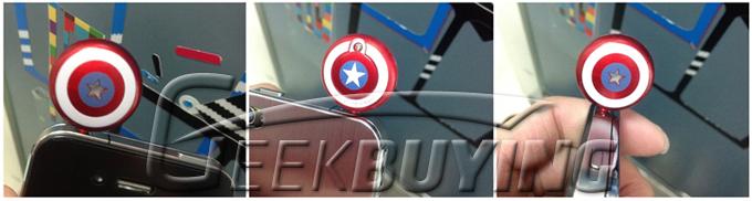 Brand New Light 3.5MM Avengers Earphone Plug Captain America's Shield For iPhone HTC Samsung(2001)