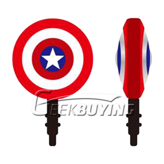 Brand New Light 3.5MM Avengers Earphone Plug Captain America's Shield For iPhone HTC Samsung(2001)
