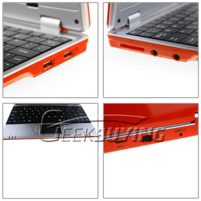 7 inch Q706 Android 4.1 Mini Notebook Laptop PC with Camera /WiFi/RJ45 Port (CPU VIA 8850 1.5GHZ DDR3 RAM 512MB HD 4GB)---Red