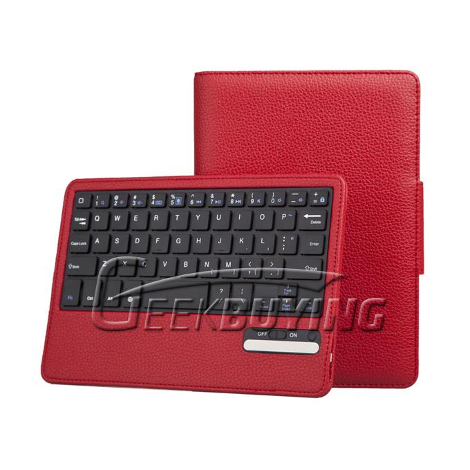 Brand New Wireless Detachable Keyboard Leather Case with Stand For iPad Mini - Red