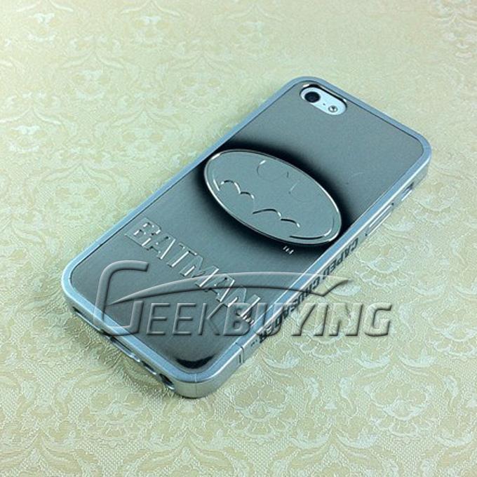 Brand New 86Hero 3D Black Batman Plating Hard Protective Back Case Cover for iPhone 5S 5 Silver