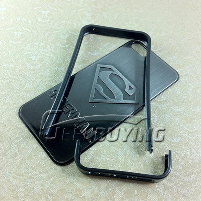 Fashion Superman 86Hero Chrome 3D Plating Hard Case for iPhone 5S 5 - Black (1001)