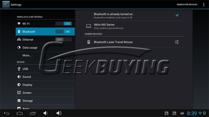 iMito MX1 RK3066 1.6Ghz Cortex A9 Dual Core Android 4.1 TV BOX Dongle 1GB/8G Support 1080P Bluetooth OTG HOST HDMI - Black