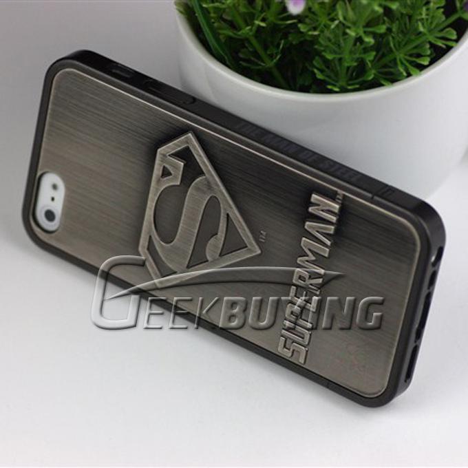 Fashion Superman 86Hero Chrome 3D Plating Hard Case for iPhone 5S 5 - Black (1001)