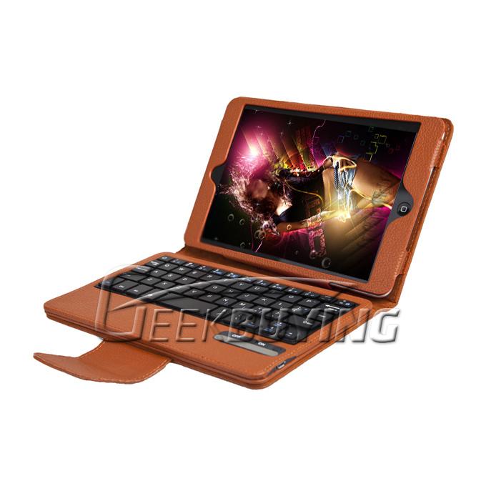 Brand New Wireless Detachable Keyboard Leather Case With Holder For iPad Mini - Brown