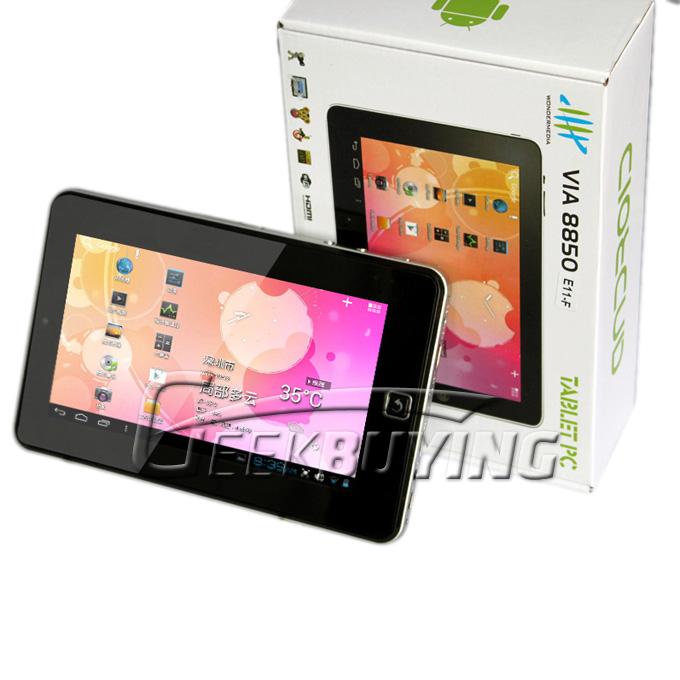 7 Inch Android Tablet Phone Built-in GSM Quad Band VIA8650 800Hz 2-Point 800*480 256MB 4GB Android 2.2 Black Color