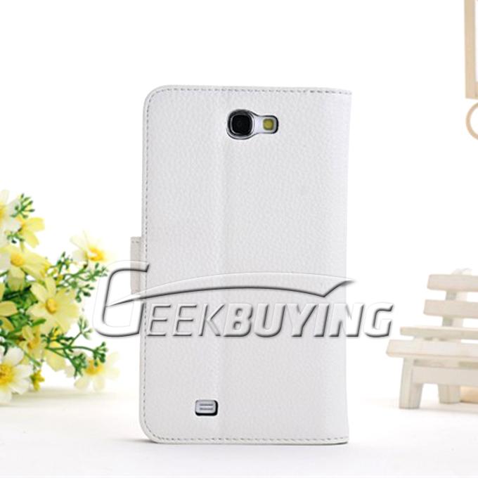 Brand New Card Great Leather Protective Case Cover With Holder For Galaxy NOTE 2 II N7100 White