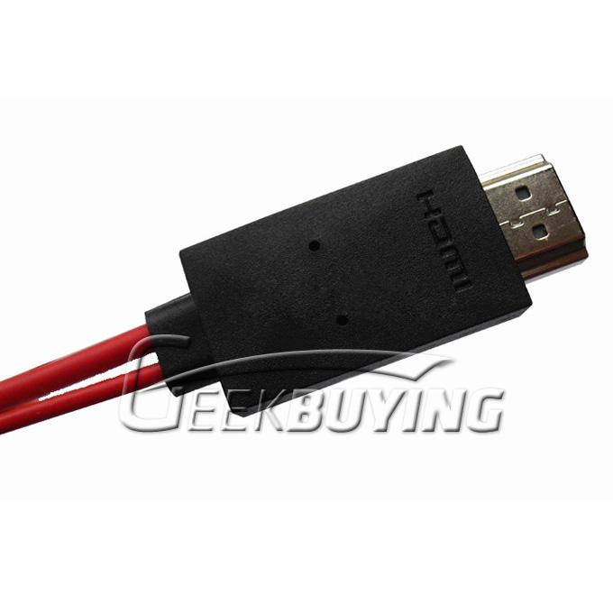 MHL Micro USB 11pin to HDMI HDTV Cable Adapter for Samsung Galaxy S3 S III i9300 - Red