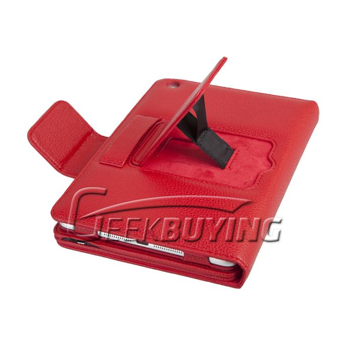 Brand New Wireless Detachable Keyboard Leather Case with Stand For iPad Mini - Red