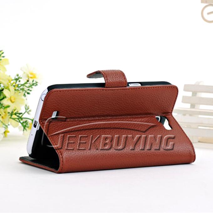 Brand New Card Great Leather Protective Case Cover With Holder For Galaxy NOTE 2 II N7100 Brown