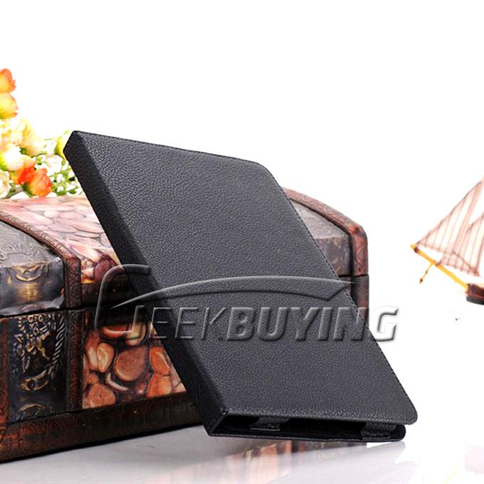 New Durable Lychee Grain Protective PU Leather Stand Folio Case Cover For Apple iPad Mini - Black