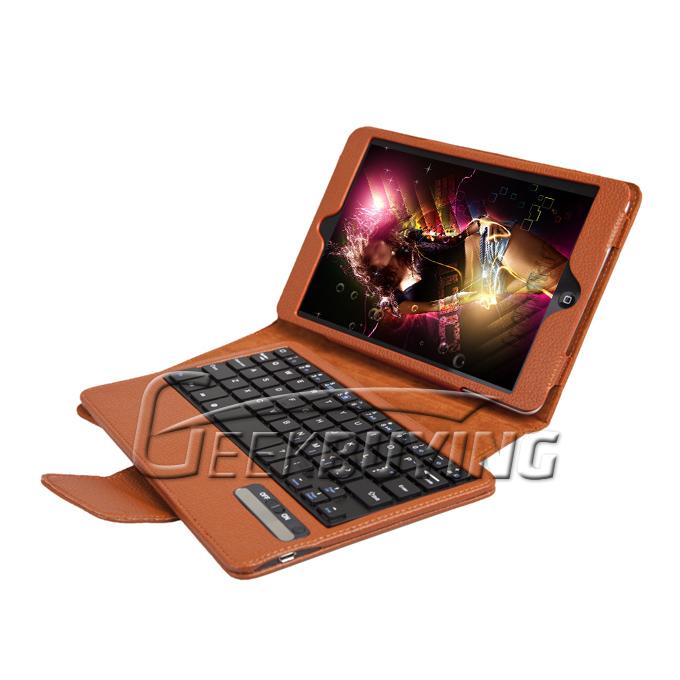 Brand New Wireless Detachable Keyboard Leather Case With Holder For iPad Mini - Brown
