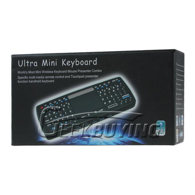 160RF 2.4 G Wireless keyboard + Touchpad Mouse +LED Lighting Purple Light-----Black