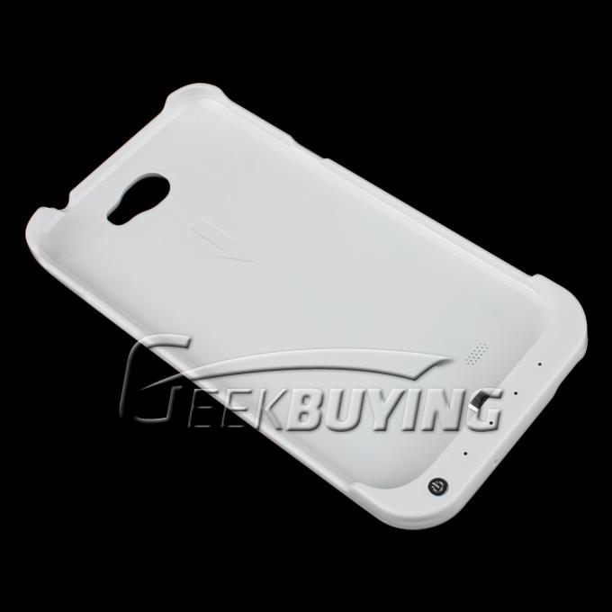 New 3200mAh External Backup Battery Case Cover with Holder Power Bank for Galaxy Note2 N7100 White