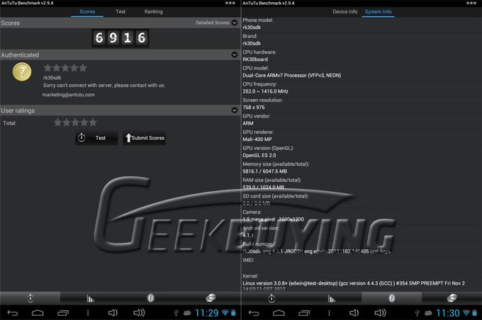 9.7 inch 907C RK3066 CPU 1.5GHz Android 4.1 Tablet PC 1GB RAM 8GB ROM Black