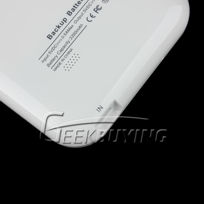 New 3200mAh External Backup Battery Case Cover with Holder Power Bank for Galaxy Note2 N7100 White