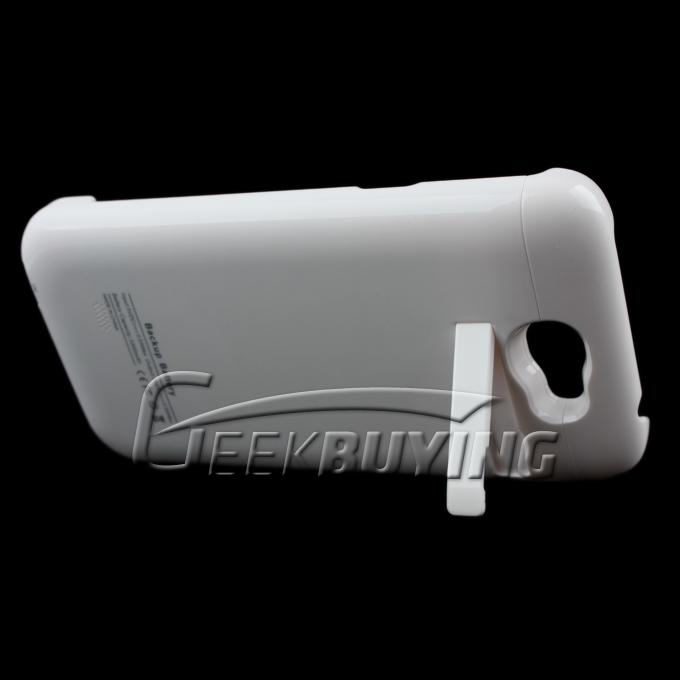 New 3200mAh External Backup Battery Case Cover with Holder Power Bank for Galaxy Note2 N7100 White