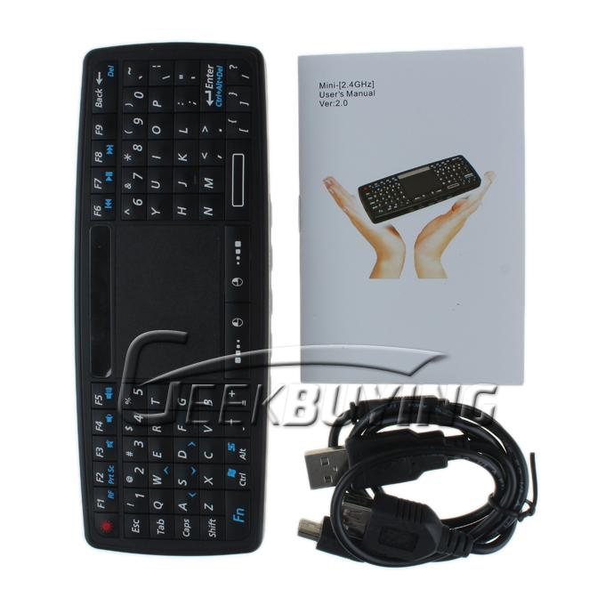 160RF 2.4 G Wireless keyboard + Touchpad Mouse +LED Lighting Purple Light-----Black