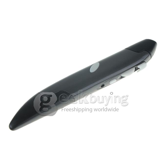 GM60 2.4G Pen Mouse Pen-Shaped Adjustable 500/1000 DPI Wireless Mouse + USB 2.0 Reciever - Black