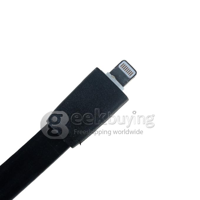 Brand New 1m 8 Pin USB Fat Noodle Sync Data Charger Cable for iPhone 6/6 Plus/5S/5C/5 /iPod /iPad Mini /iPad 4/iPod Touch 5 - Black