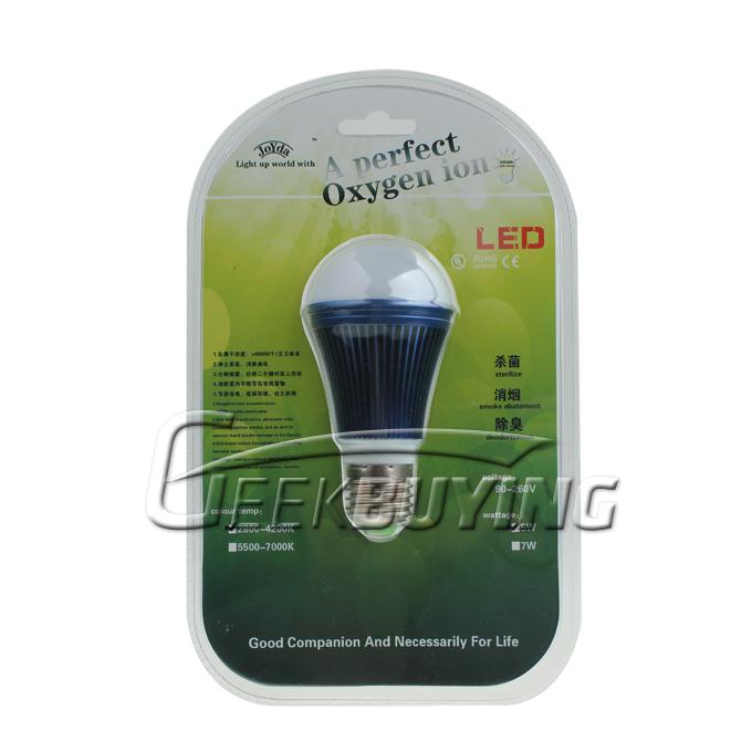 New Hot High-tech E27 5W Warm White Anion LED Lamp Smoke Air Cleaner Purify Sterilize Negative Ion LED Bulb Light