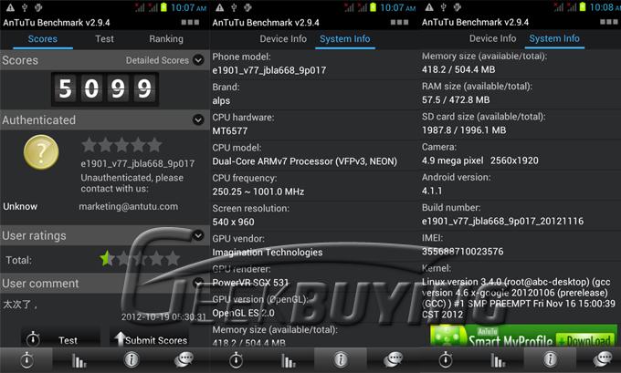 Star S7100 5.3 Inch QHD Screen MTK6577 Dual Core Smartphone 5.0MP Camera Android 4.1 OS with 3G/GPS - White