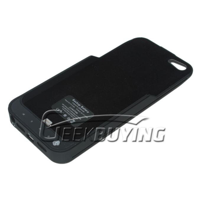 Brand New 2000mah Portable External Backup Power Bank Case For iPhone 5S/5 - Black