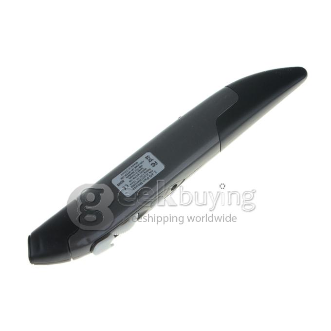 GM60 2.4G Pen Mouse Pen-Shaped Adjustable 500/1000 DPI Wireless Mouse + USB 2.0 Reciever - Black
