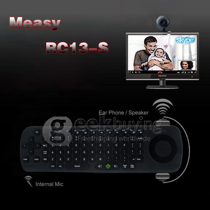 RC13-S (Measy RC13 Updated Version) 5 in 1 Wireless Air Fly Mouse & Keyboard Remote Control w/Audio/Speaker/Mic for Android TV BOX/PC(2005)