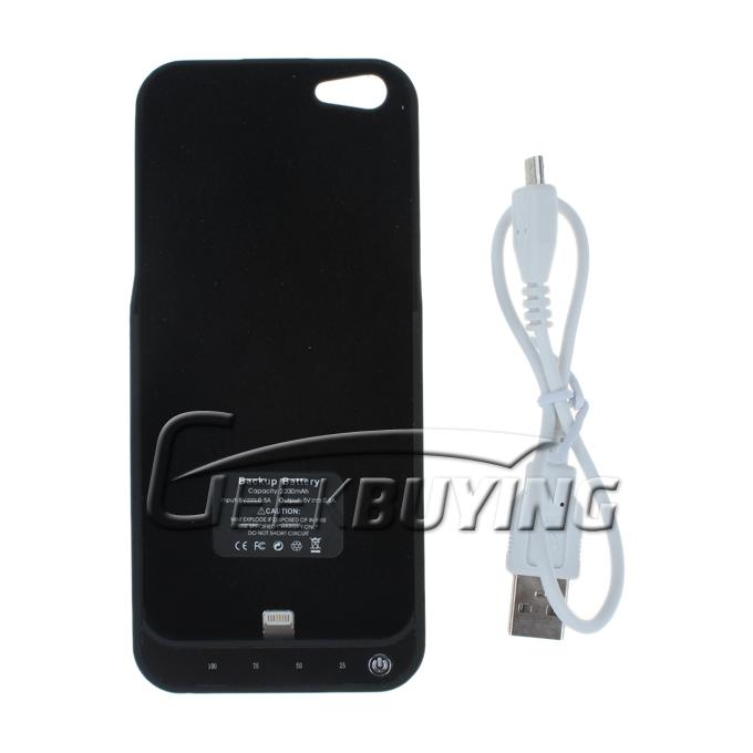 Brand New 2000mah Portable External Backup Power Bank Case For iPhone 5S/5 - Black