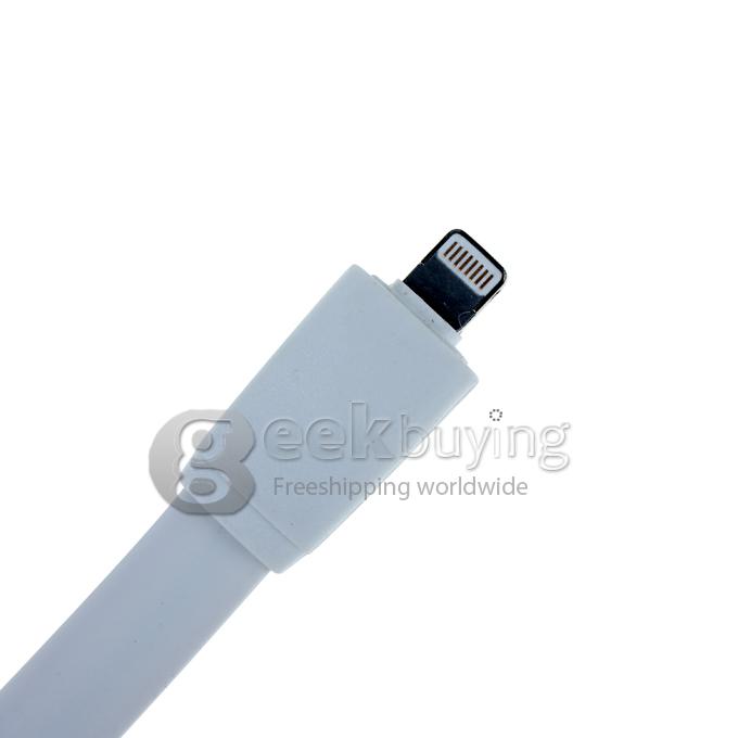 Brand New 1m 8 Pin USB Fat Noodle Sync Data Charger Cable for iPhone 6/6 Plus/5S/5C/5 /iPod /iPad Mini /iPad 4/iPod Touch 5 - White(1001)