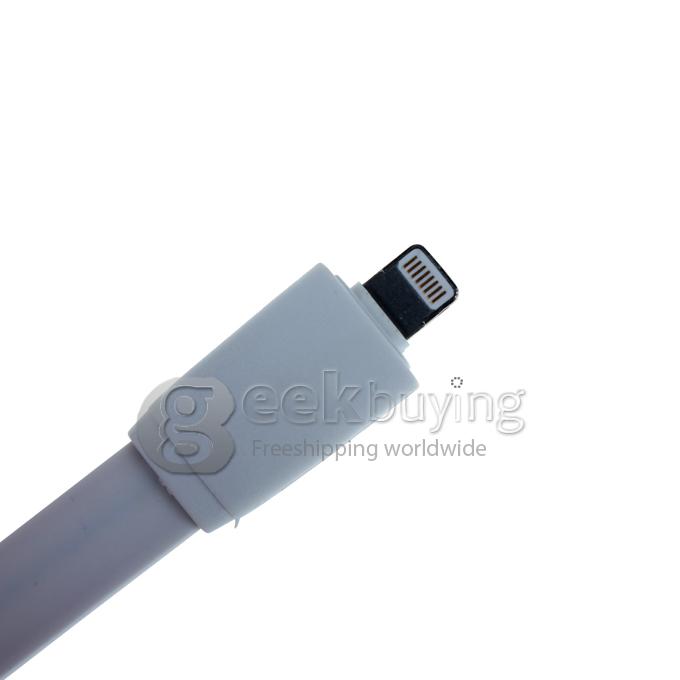 Brand New 1m 8 Pin USB Fat Noodle Sync Data Charger Cable for iPhone 6/6 Plus/5S/5C/5 /iPod /iPad Mini /iPad 4/iPod Touch 5 - White(1001)