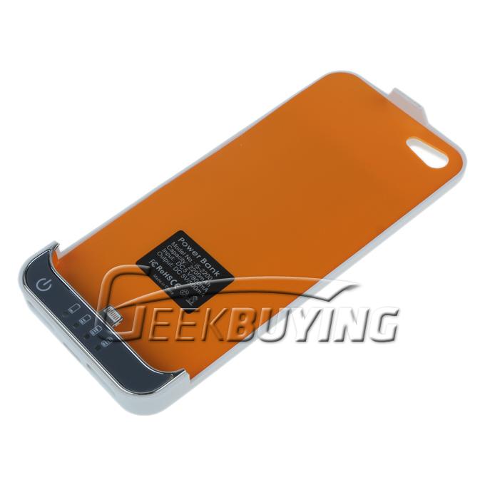 Brand New 2200mah Portable External Backup Power Bank Charger Case For iPhone 5S/5 - White