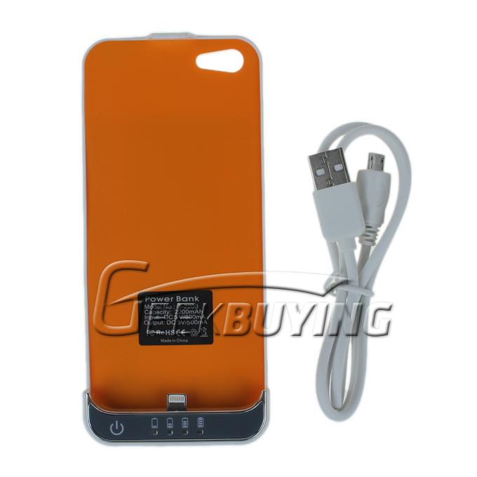 Brand New 2200mah Portable External Backup Power Bank Charger Case For iPhone 5S/5 - White