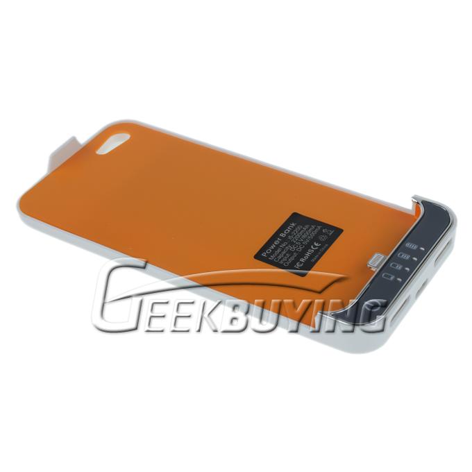 Brand New 2200mah Portable External Backup Power Bank Charger Case For iPhone 5S/5 - White