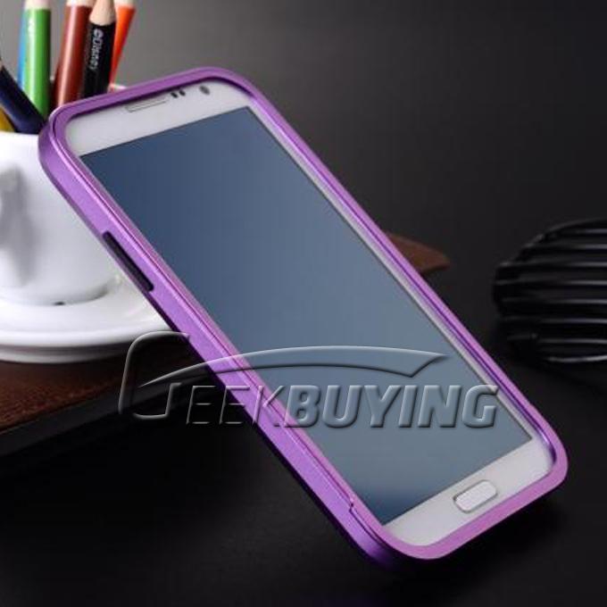 Fashion Aluminum Metal Frame Protective Bumper Case Cover for Samsung N7100 Galaxy Note 2 Purple